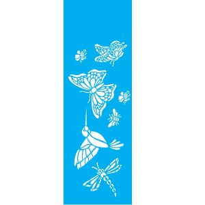 Stencil OPA 1463 – Borboleta, Pássaro e Abelhas- 10 x 30