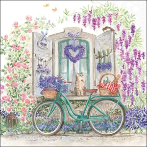 Guardanapo Decoupage Bicicleta com Cesta 13319410