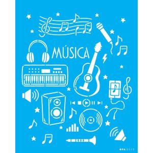 Stencil OPA 3515 Estamparia Música 20 x 25