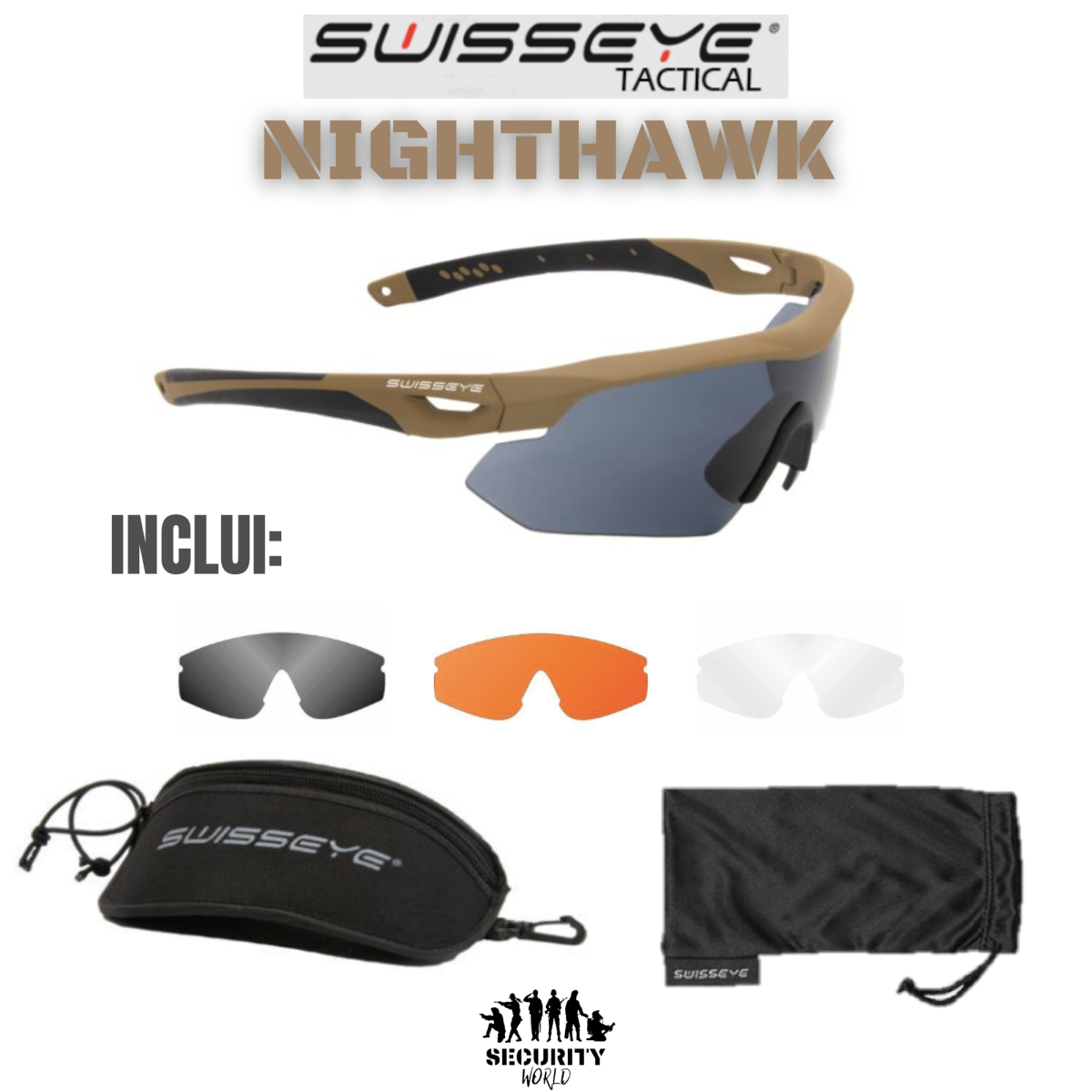 ÓCULOS NIGHTHAWK FRAME RUBBER BROWN, LENS SMOKE - Image 2