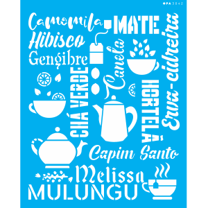 Stencil OPA 3042 Culinária Estamparia Chá 20 x 25 – Ref. 56870