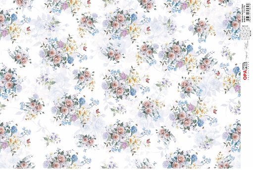 Papel Decoupage OPAPEL 3276 – 30X45 – ESTAMPA ARRANJO FLORES AZULADO