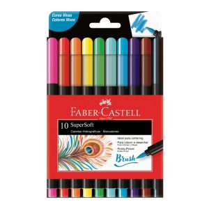 Canetinha Supersoft 10 cores- Brush- Faber Castell