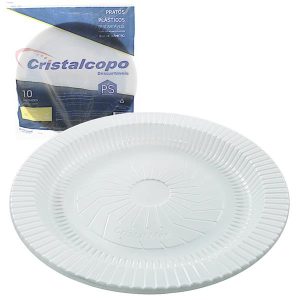 PRATO PL?STICO DESCART?VEIS COM 10 UNIDADES 18 CM CRISTALCOPO