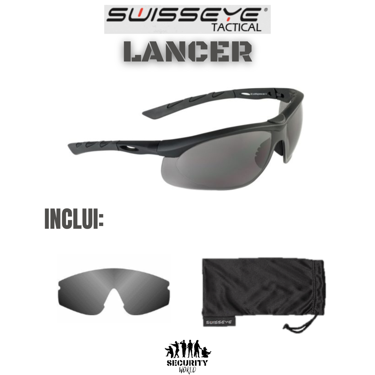 ÓCULOS LANCER FRAME RUBBER BLACK LENS SMOKE