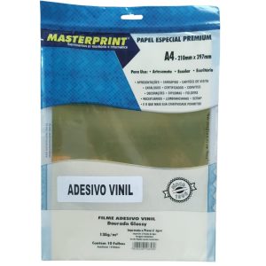 Vinil Adesivo Glossy Dourado A-4 135g 10 fls – Masterprint