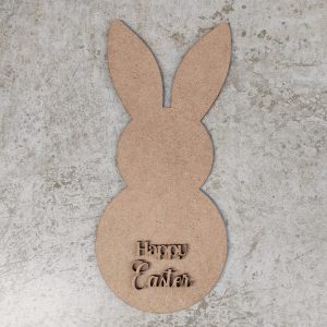 Placa Coelho 30cm + Escrita MDF 3mm