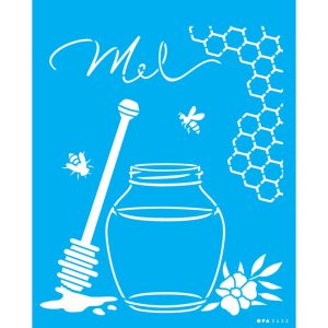 Stencil OPA Abelhas e Pote de Mel 3432 -20 x 25