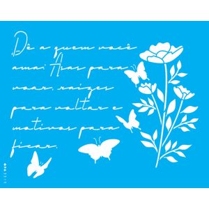 Stencil OPA Carta Antiga Borboleta II 3315 20 x 25