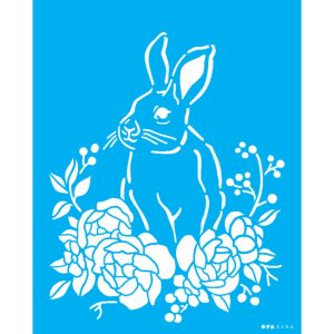 Stencil OPA Páscoa 3486 Coelho e Flores 20 x 25