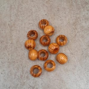 Bola Madeira Passante 20mm Furo Largo c/ 12 und.