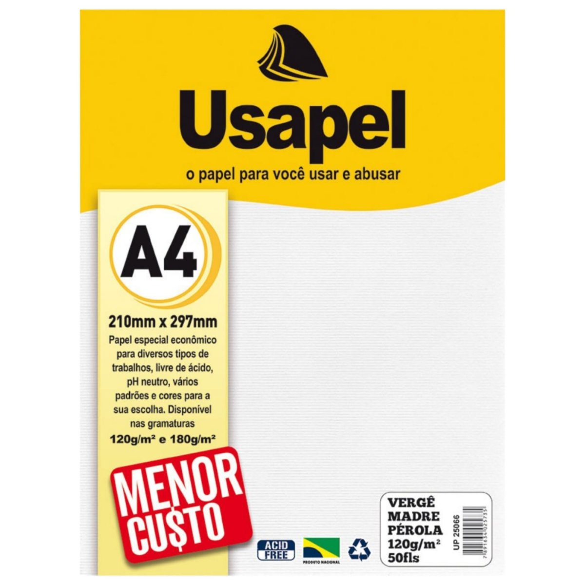 Papel Vergê A4 120g/m² 50fls Madrepérola Usapel - Image 2
