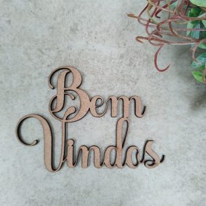 Aplique Bem Vindos 9,5 x 7cm MDF