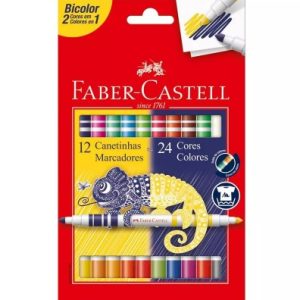 Canetinha Hidrografica Bicolor 12 Canetas = 24 Cores- Faber Castell
