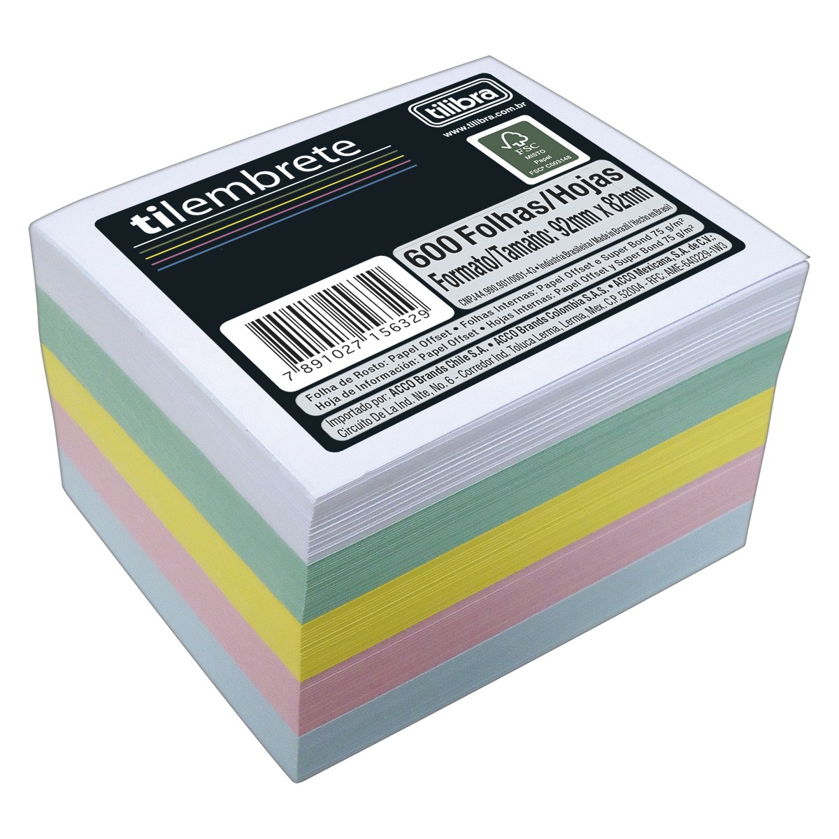 Tilembrete 600fls 5 cores Tilibra