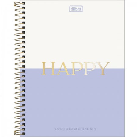 Caderno Espiral Capa Dura Colegial Happy 1 Matéria 80 Folhas Tilibra - Image 5