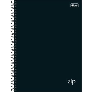 Caderno Espiral Capa Dura Universitário 1 Matéria Zip Preto 80 Folhas Tilibra