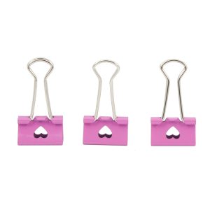 Prendedor Binder Clips Pink com Coração Cis Ref. 60552