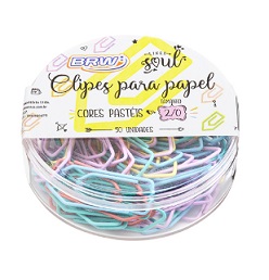 Clips para Papel 2/0 Tom Pastel -BRW- 50 unid.