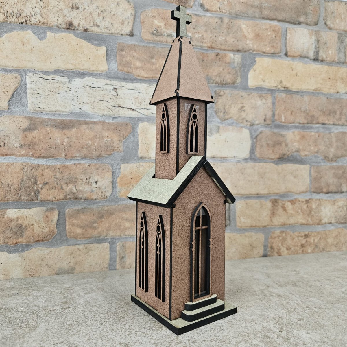 Casinha Vila 02 Modelo 10- Igreja 29cm MDF 3/6mm