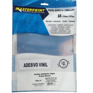 Vinil Adesivo Glossy Prata A-4 135g 10 fls – Masterprint