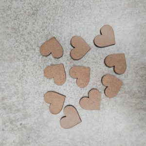 Aplique Corações Pequenos MDF 3mm