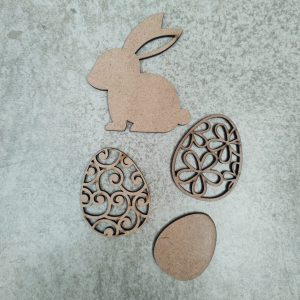Aplique Coelho e Ovos MDF 3mm