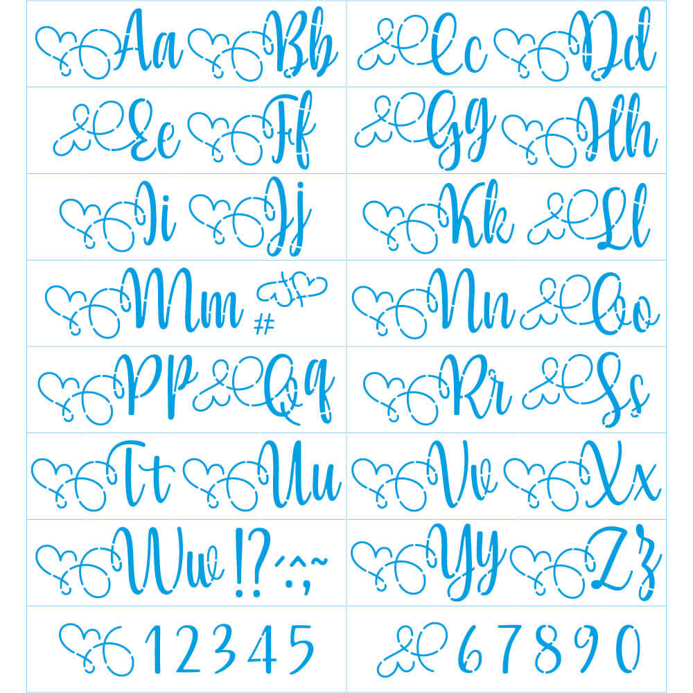 Stencil Litoarte ST3-001– Alfabeto Fonte Yesse (3 Acetatos) 21cm x 34cm