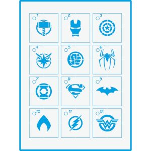 Stencil  Litoarte Mini Chaveiro 4,5cm  STMI-018 Mini Super Heroes