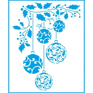 Stencil Litoarte STMN-066 – Natal Bolas -17 x 21cm