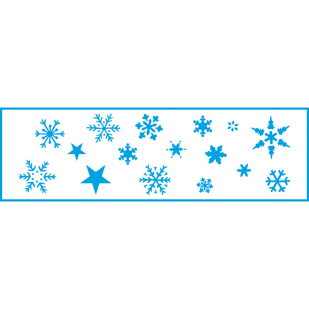 Stencil Natal Litoarte STN-034 Flocos de Neve- 8,4 x 28,5cm