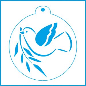 Stencil Litoarte STNX-005 Natal Pombinha com Ramo-10 x 10