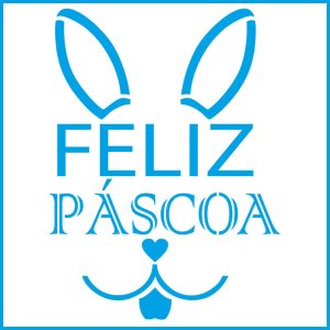 Stencil Páscoa Litoarte STXX-055 Coelho Feliz Páscoa 20 x 20