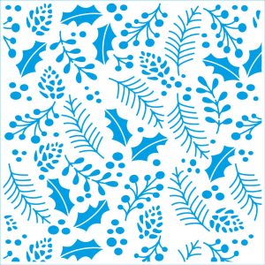 Stencil Natal Litoarte STXXN-023 Folhas e Pinha 20 x 20 cm